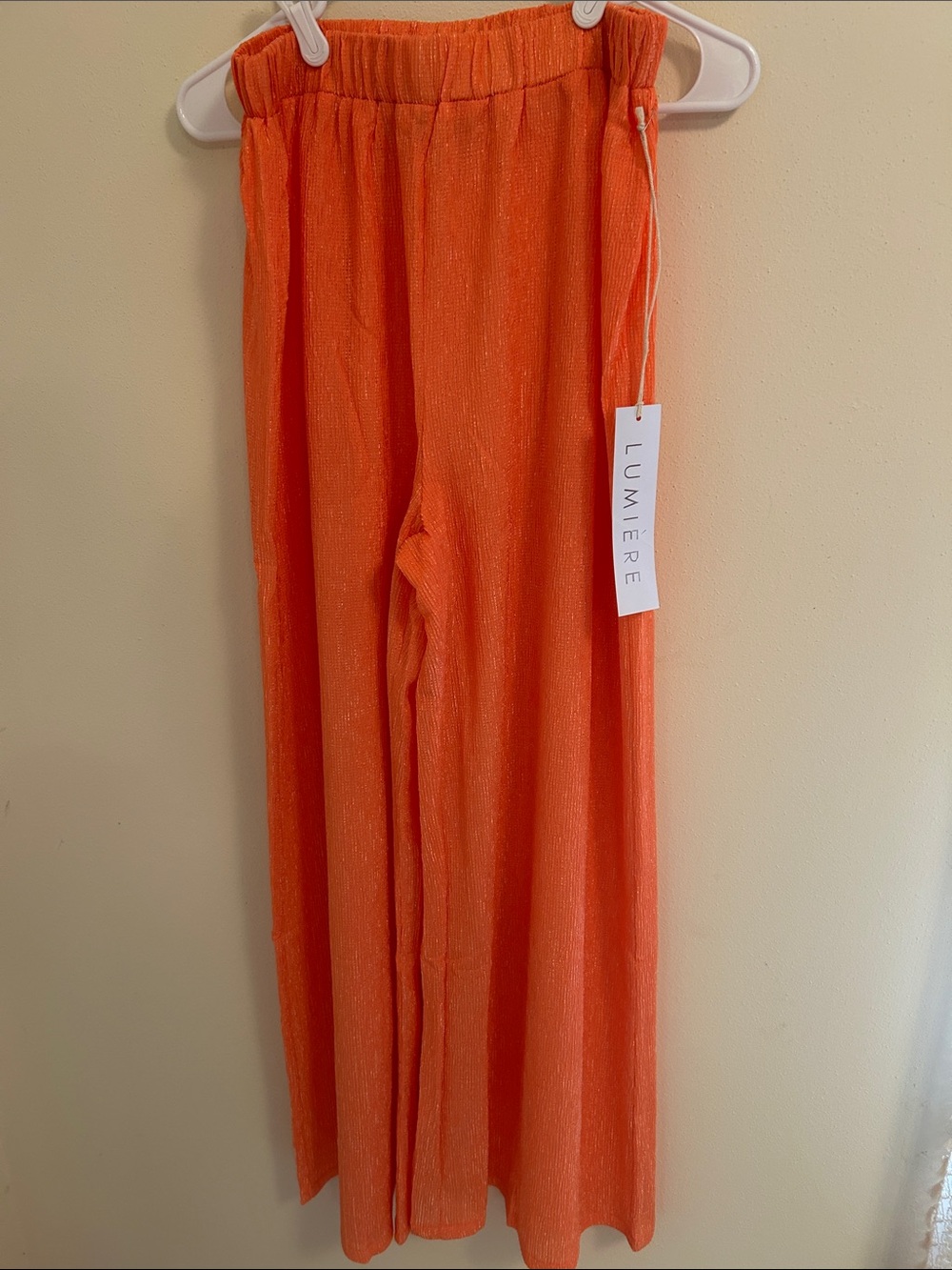 Lumière Bright Orange Wide-Leg Pants - Picture 10 of 10